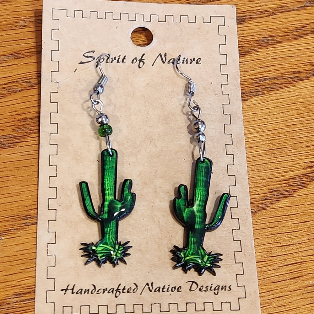 SPIRIT OF NATURE CACTUS PIERCED EARRINGS